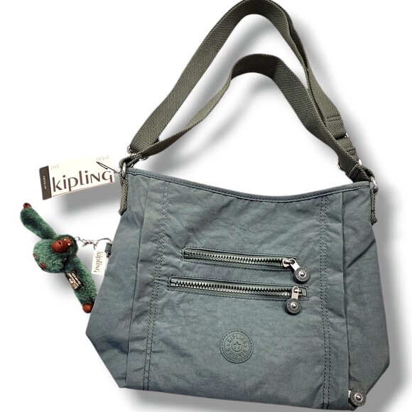 Kipling Belammie Lightweight Nylon Shoulder Bag, Travel Bag, Light Aloe Tonal - Picture 1 of 6